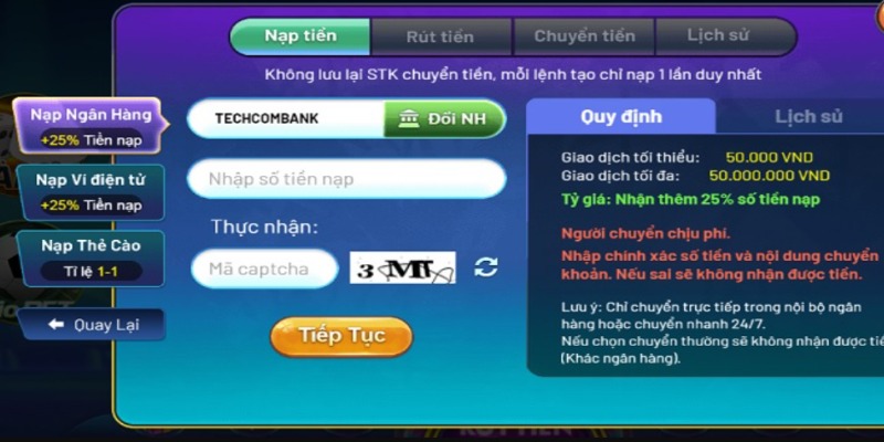 Hướng dẫn nạp tiền Rio66 chi tiết nhất