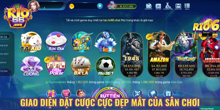 Giao diện đặt cược cực đẹp mắt của sân chơi